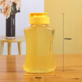2PCS Honey Squeeze Bottles, Squeeze Honey Jars, Honey Container, Refill Empty Container for Honey Syrups Ketchup Salad Dressing Cooking Oils (Wide Mouth)