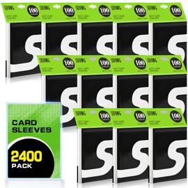 2400 Counts Card Sleeves, Penny Sleeves for Trading Cards, Baseball Card Sleeve, Clear Trading Card Sleeve, Soft Plastic Card Protector Sleeve for Sports, Football, Game Cards, MTG