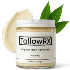 100% Sarga de res alimentada con pasto para la piel – Bálsamo de miel batido, hidratante puro y orgánico para cara y cuerpo con miel de manuka, jojoba y caléndula – hidratación profunda y calmante (4 onzas, sin perfume)