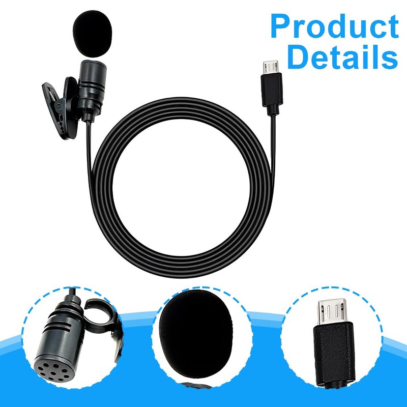 NHQZ Action Cam External Microphone, Lavalier Microphone, Microphone Lavalier, Lapel