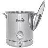 BREWSIE Home Brew Kettle Stainless Steel + Thermometer, Ball Valve,