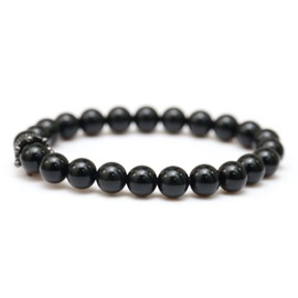 SEVENSTONE Couple Black Matte Agate & White Howlite CZ Crown Queen 8mm Beads Bracelet, 7.5"