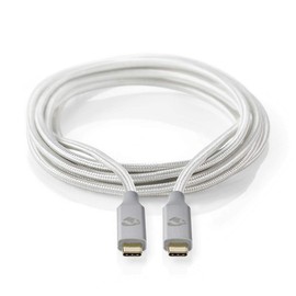 Nedis CCTB64020AL20 câble USB 2 m USB4 Gen 2x2 USB C Argent