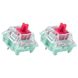 Zjmehty Gateron Jade Series Dual-Stage Spring Pre Lubed Switches Red V3 Pro,3-Pin 45gf Linear/RGB/LED Switches for Mechanical Keyboard（Red V3 Pro,108pcs）