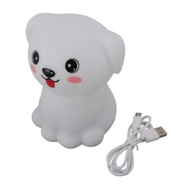 Cute Dog Night Light Tap Control Color Changing Rechargeable Soft Silicone Baby Sleep Lamp