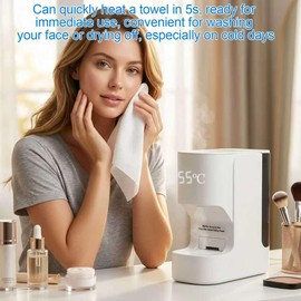 2026 New Hot Face Towel Heater Machine, Towel Warmer, Warmer Heater Machine with 5-Second Heating to 55°C (131°F), Smart Voice Alert for Home Salon, Spa (with 20towels)