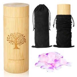 Scattering Tubes for Human Ashes Made of Bamboo,Large Scattering Urns for Human Ashes Adult with Tree of Life Pattern,Biodegradable Cremation Urns for Women Male Pet Ashes,3.5 * 9 Inches