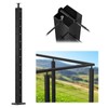 Muzata Black Corner Cable Railing Post 42 Inch 42"x2"x2" T-drilled