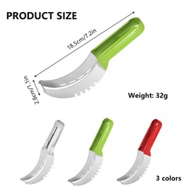MUNSKT Stainless Steel Watermelon Cutter Melon Slicer Cutter Watermelon Cutter Slicer Tool Pulp Scooper Watermelon Dicing and Chopping for Watermelon Papaya Cantaloupe (Stainless Steel Colour)