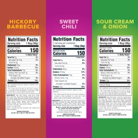 Pure Protein Popped Crisps - Variety Pack: Hickory Barbecue, Sour Cream & Onion, Sweet Chili - 12g Plant Based Protein, Gluten Free, Non GMO, Vegan, Air Popped & Puffed Crisps – Healthy Protein Snacks – 12 Pack