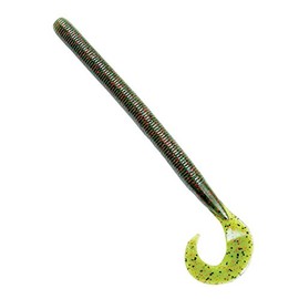 Yamamoto Single Tail Grub, 5", 20pk, Green Pumpkin with Large Black