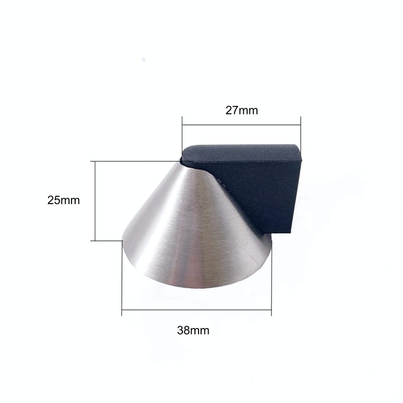 Door Stop Floor Mounted Cone Designer Pattern Satin Stainless Steel