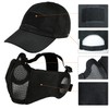 Yzpacc Airsoft Half Face Mask and Hat Set, Steel Mesh