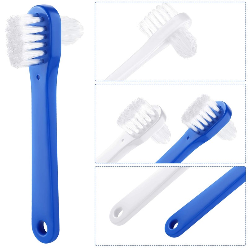Patelai 6 Pack Denture Cleaning Brush Dual Head Portable Denture
