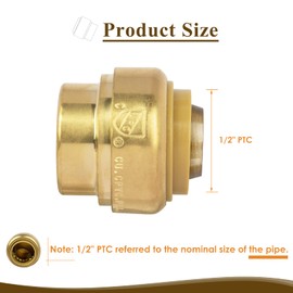 JUWO 1/2" Push to Connect End Cap for PEX, Copper, CPVC Pipe, Brass Plumbing Fitting with Upgraded Stiffener (2 Pack)