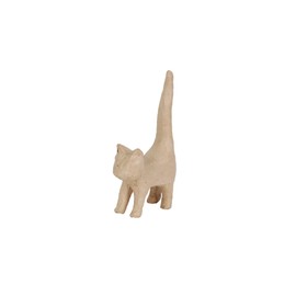 Décopatch AP129Opack - Pack of 5 Straps - Ring Holder - Ring Stand for Decorating, Made of Papier Mache, Cat with Long Tail, 9.3 x 3.5 x 16.5 cm, Kraft Brown, 1 Pack