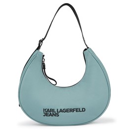 KARL LAGERFELD JEANS Women's Essential Nylon Moon Bag, Granite Green