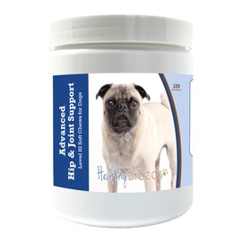 Healthy Breeds Pug Advanced Hip & Joint Support Level III Soft Chews for Dogs - Promotes an Active, Comfortable Life with Glucosamine, Chondroitin & Green Lipped Mussel- 120 Count
