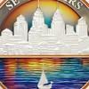 7 Year Sobriety Coin Gifts | Cityscape and Sailboat AA