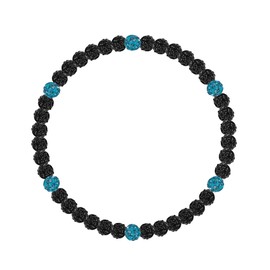 OATHYAN Baseball Ice Necklace Bling Rhinestone Beads Necklace Inspired Stretch Chain Necklace-16in/18in/20in/22in (16 inch, Black Blue)