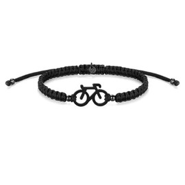 SAILBRACE Black Bike Braid Bracelet, Stainless steel, polyester