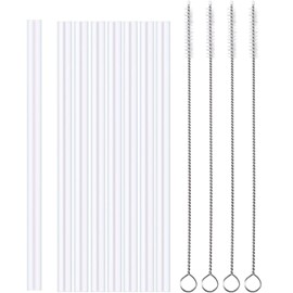 TecUnite 8 Pieces Replacement Straws Set for Kids Bottle, 4 Pieces Straw Cleaning Brushes for Wide Mouth Bottle Accessories