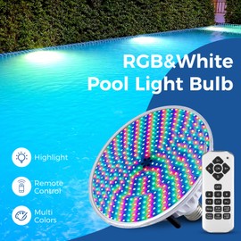 SngBrt 50W Color LED Pool Light Bulb, 120V RGB Color Changing Pool Lights for Inground Swimming Pool, Replacement Bulb for Pentair Hayward Fixtures (QHL-PAR38-B)