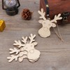 PRETYZOOM 10pcs Wooden Deer Head Ornament Christmas Blank Reindeer Hanging