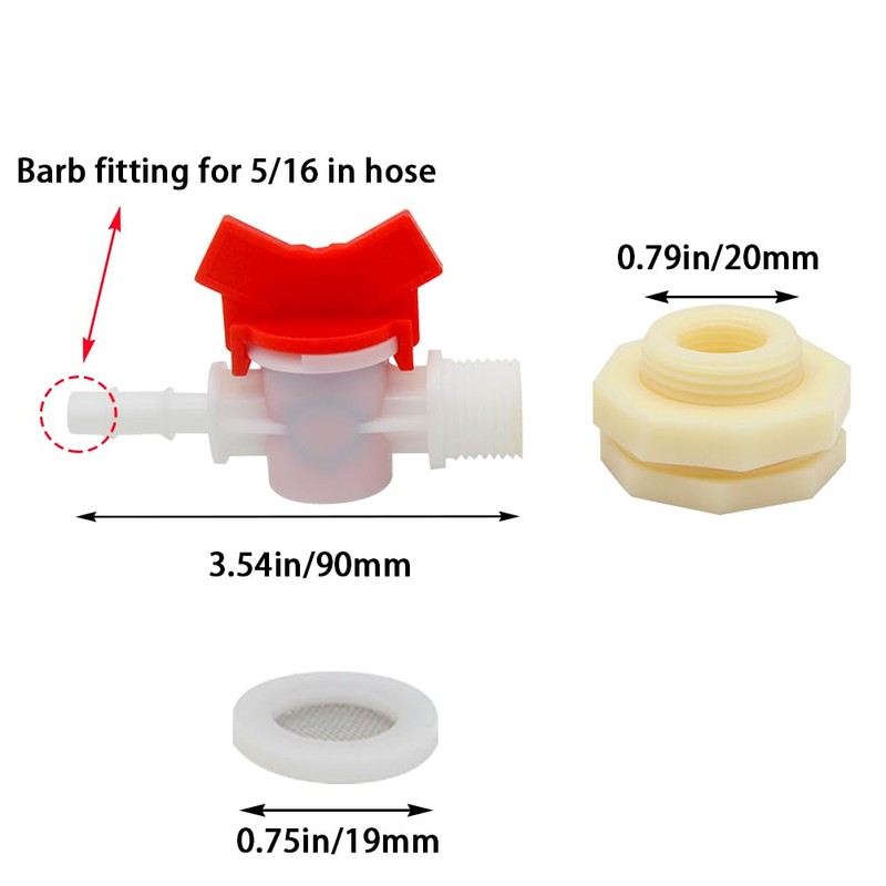ANPTGHT Rain Barrel Connector Kit, Connect 5/16" Hose ID, Include