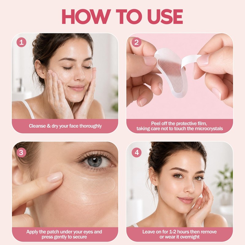 8 Pairs Microdart Eye Patches, Collagen Peptide Under Eye Patchs
