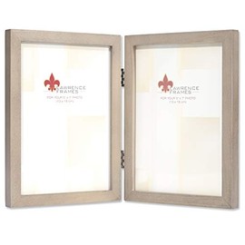 Lawrence Frames Studio Wood Picture Frame, 5x7 Double, Gray