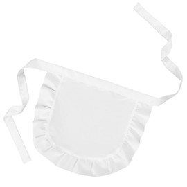 Solvayne White Waist Apron Cosplay Apron with Adjustable PU Leather Belt - Unisex for Men & Women, Perfect for Cosplay, Cafes, and Daily Use
