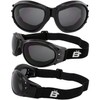 Birdz Eyewear Eagle Motorcycle Goggles (Black Frame/Polarised Smoke Lens)