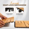 Idzo Set of 10 Premium Teak Deck Tiles, Snap-Lock Teak