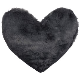 Brandsseller heart-shaped cushion, cuddly fleece plush decorative cushion, approx. 40 x 30 cm