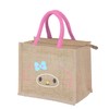 JUNKADO Sanrio Zipper Jute Bag S Face with Name Tag