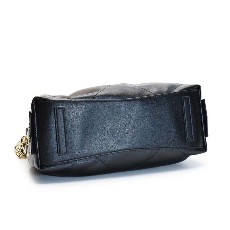 [バルコス] 牛革 ギャザーデザイン ハンドバッグ トートバッグ ショルダーバッグ ゴールドチェーン アイボリー