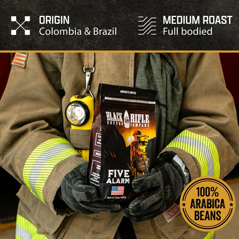 Black Rifle Coffee Company Five Alarm, 12oz Bag, Ground Coffee