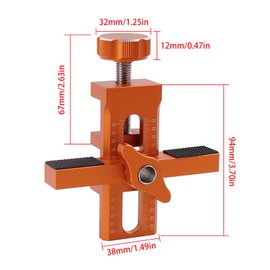 JCFANTS Cabinet Door Positioning Tool, Adjustable Cabinet Door Installation Positioner Jig, Aluminium Alloy Cabinet Doors Mounting Jig for Installing Most Frameless Cabinets for Face Frame