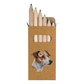 Azeeda 6 x 'Jack Russel Terrier Side View' Short 85mm Pencils/Coloured Pencil Set (PE00067972)