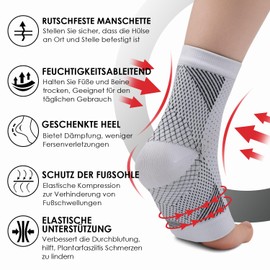 Home Holic 4 Pairs Compression Socks Ankle Bandage Professional Ankle Support for Women Men Bandage Ankle for Plantar Fasciitis Achilles Tendon Neuropathy, White