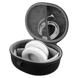 Linkidea Headphones Carrying Case Compatible with Beats Solo Pro, Picun P26 Wireless Headphones Case, Protective Hard Shell Travel Bag with Cable, Charger Storage (Black)