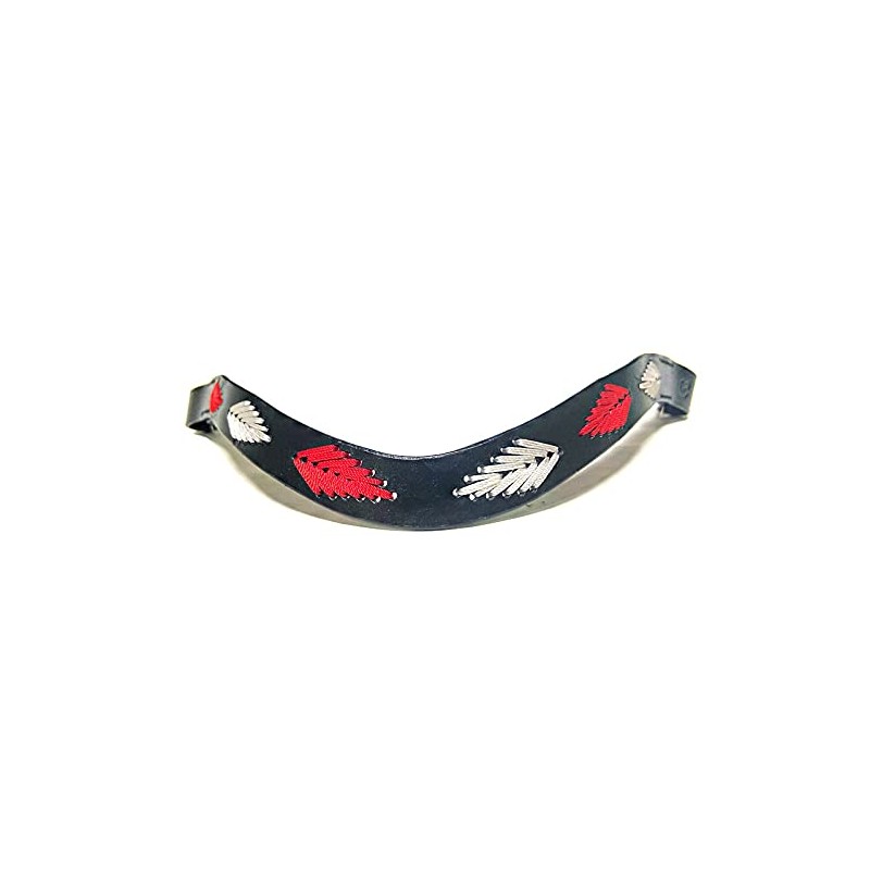 Equipride Argentina Polo Browband for bridles Embroidered Gaucho Leaf Red/White