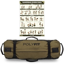 Polyfit Classic Sandbag - Heavy Duty Workout Sandbag for Fitness with 8 Gripping Handles for Sand Bag Weight Training - Multiple Colors & Sizes