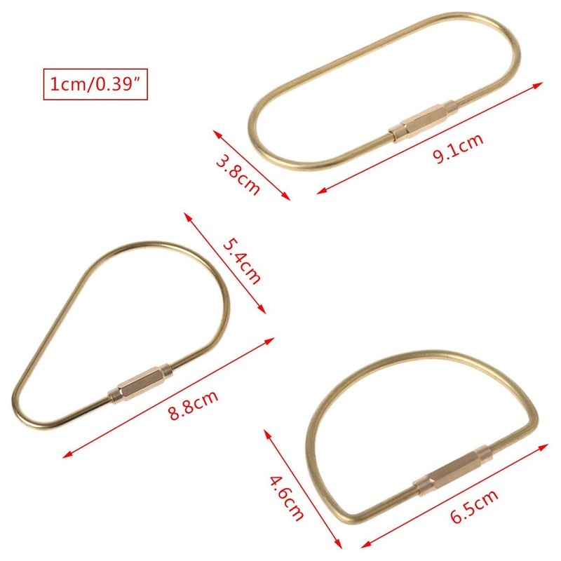 WOWOWO Outdoor Brass Carabiner Keychain Hiking Camping Hang Hook Buckle