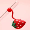 TEONEI Strawberry Shape Straw Covers Caps,Straw Tip Covers,Reusable Drinking Straw