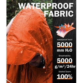 V VALANCH Mens Packable Rain Jacket Waterproof Lightweight Windbreaker with Hood Outdoor Raincoat for Hiking Running Travel