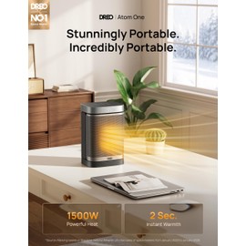 DREO Space Heater, 1500W Portable Electric Heaters for Indoor Use, PTC Ceramic Heater for Office with Remote, Thermostat, 70°Oscillation, 12H Timer, 5 Modes, Quiet Safe Room Heater for Bedroom