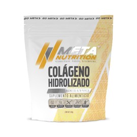 Meta Nutrition, Colágeno Hidrolizado Grass Feed, a base de péptidos bioactivos de Alta Pureza, 500 g. Libre de rellenos. 50 servicios