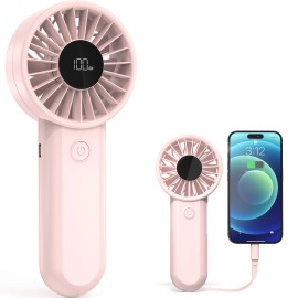 Travel Essential 2-in-1 Handheld Fan and Portable Charger, 3000mAh 5 Speeds for Hotel Beach Tripcolor: White, Plug Type: US
